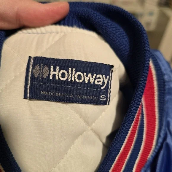 Vintage Snap On Blue Thomas Motors Jacket Size S Satin Snap Front - Picture 5 of 6